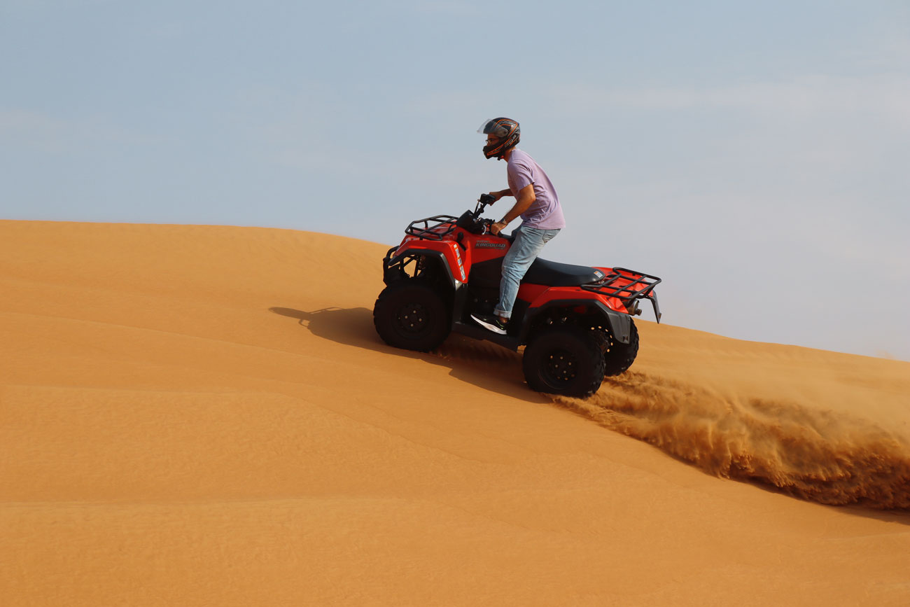 Private Quad Bike Safari, 4x4 Dune bashing, Sandboarding, Camel ride, BBQ Camp Dinner