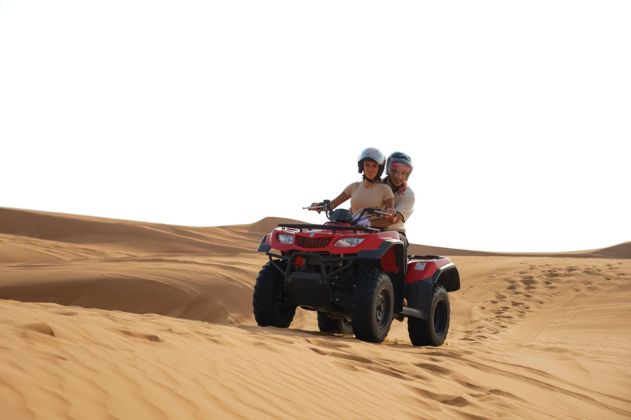 Dubai: Quad Bike Safari, 4x4 Dune bashing, Sandboarding, Camel ride, BBQ Camp Dinner